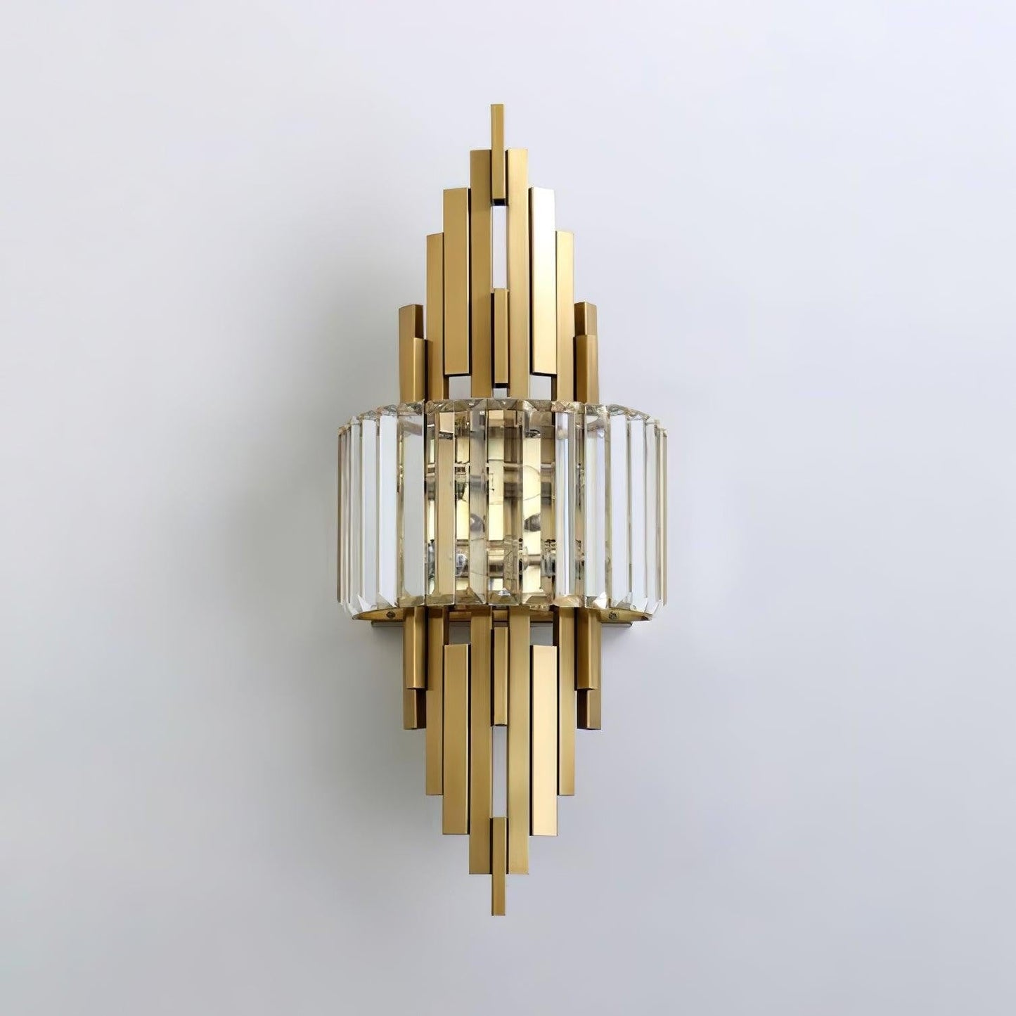 Gold Crystal LED Wall Sconce – Geometric Modern Lighting