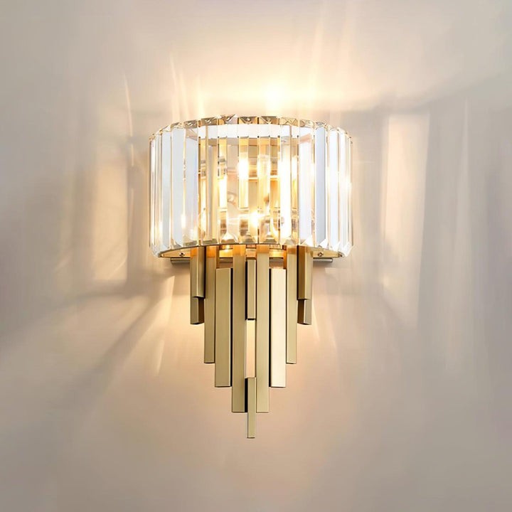 Gold Crystal LED Wall Sconce – Geometric Modern Lighting