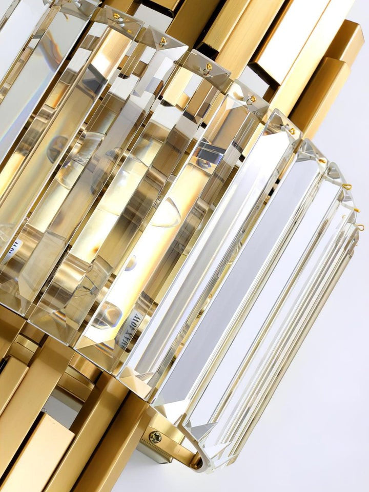 Gold Crystal LED Wall Sconce – Geometric Modern Lighting