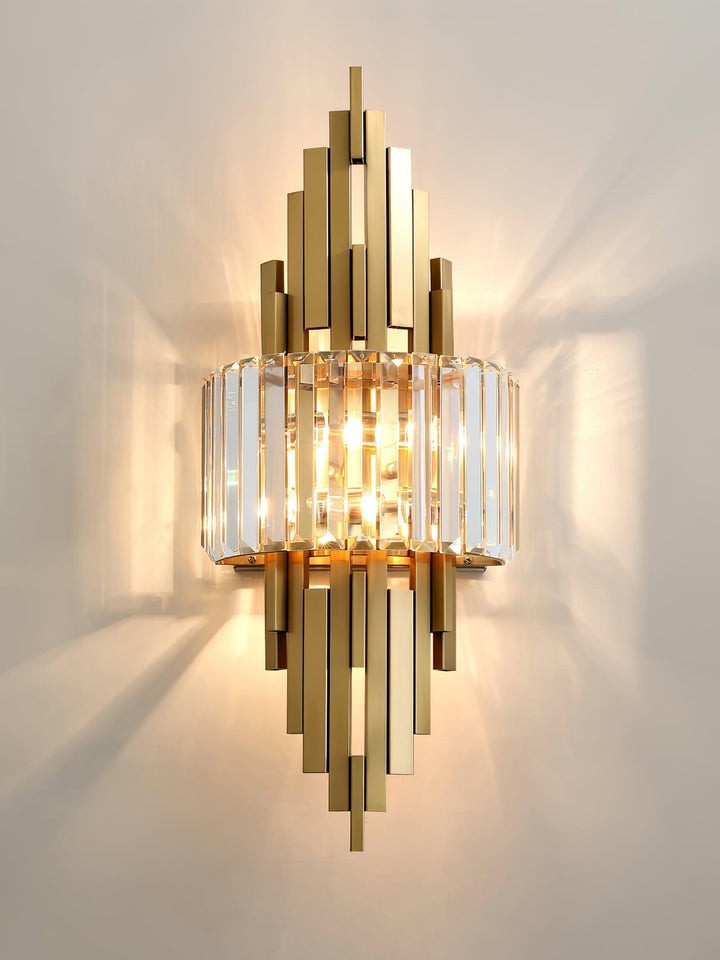 Gold Crystal LED Wall Sconce – Geometric Modern Lighting