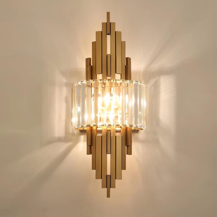 Gold Crystal LED Wall Sconce – Geometric Modern Lighting