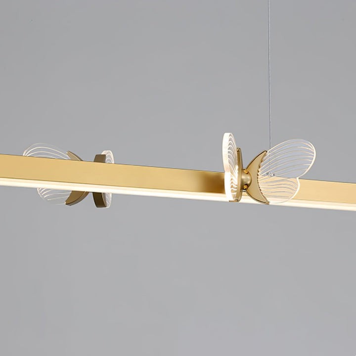 Gold LED Butterfly Chandelier with Acrylic Wings