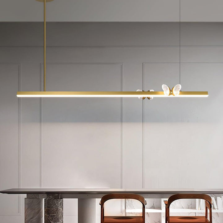 Gold LED Butterfly Chandelier with Acrylic Wings