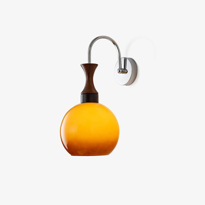 Golden Globe Wall Sconce with Sleek Metal Arm