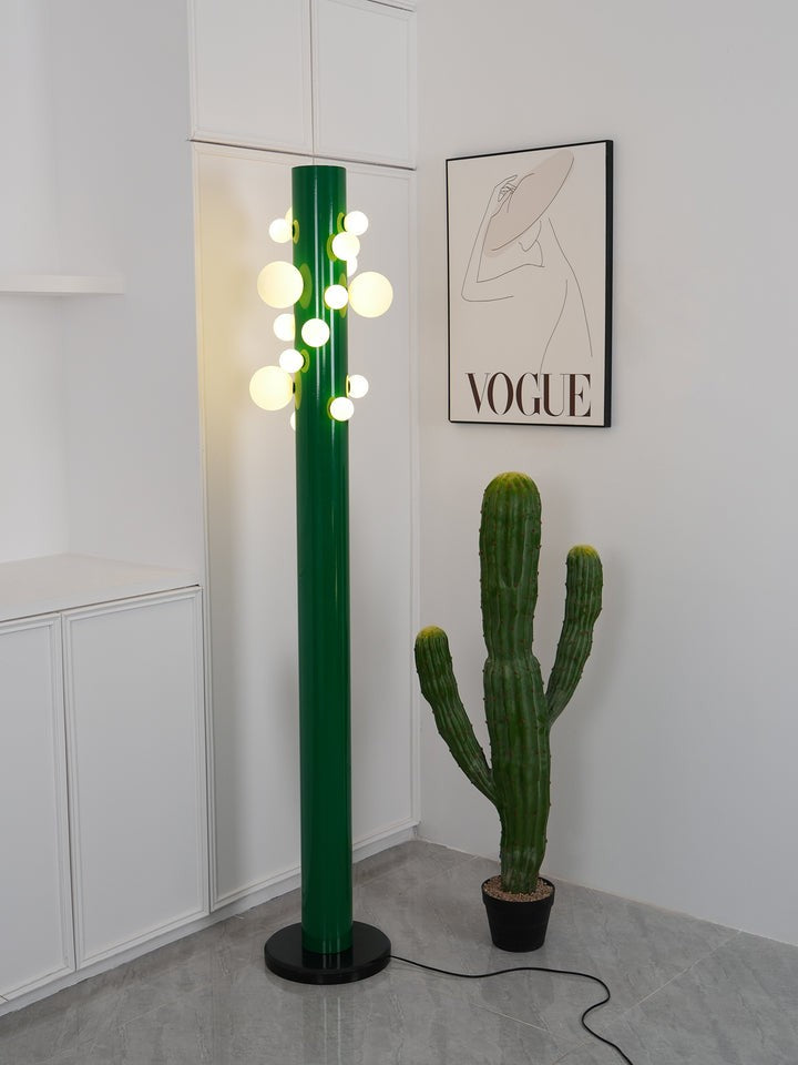 Green Marble & Glass Floor Lamp – Metal LED Design