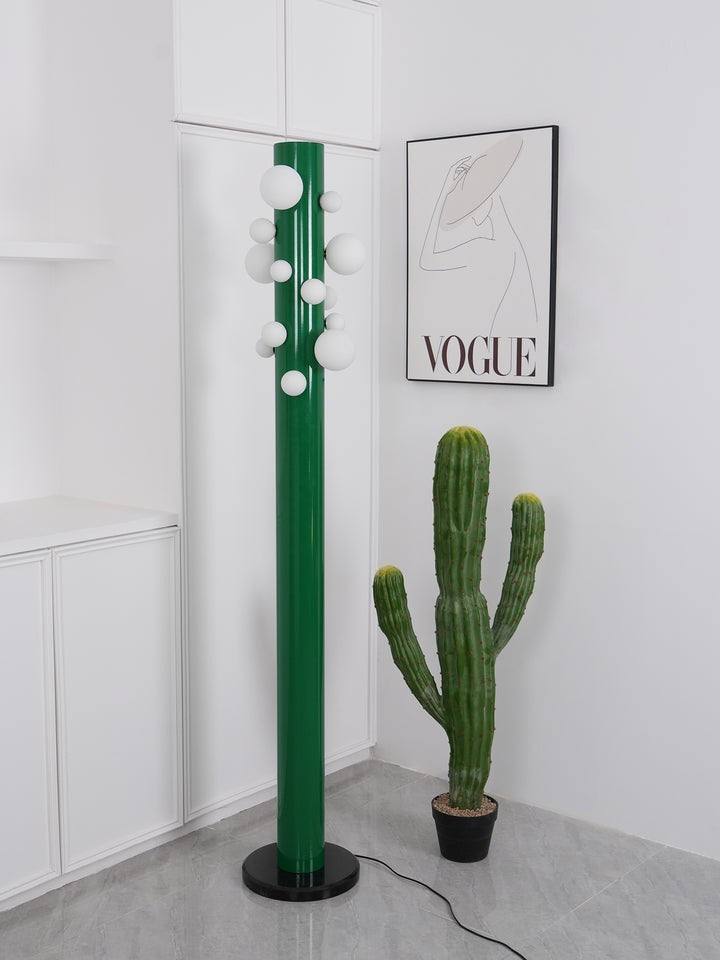 Green Marble & Glass Floor Lamp – Metal LED Design