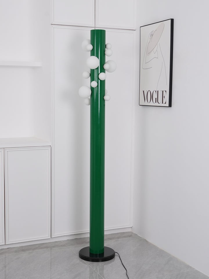 Green Marble & Glass Floor Lamp – Metal LED Design