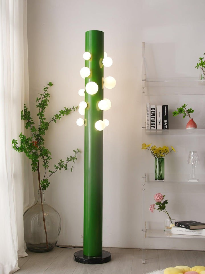Green Marble & Glass Floor Lamp – Metal LED Design