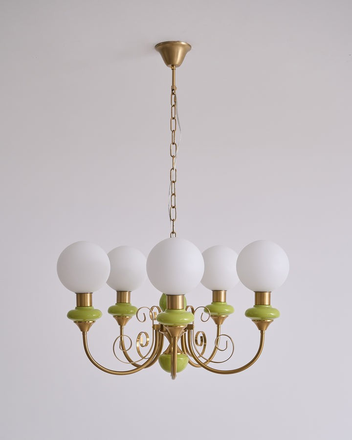 Green Onyx-Style Multi-Light Ceiling Chandelier