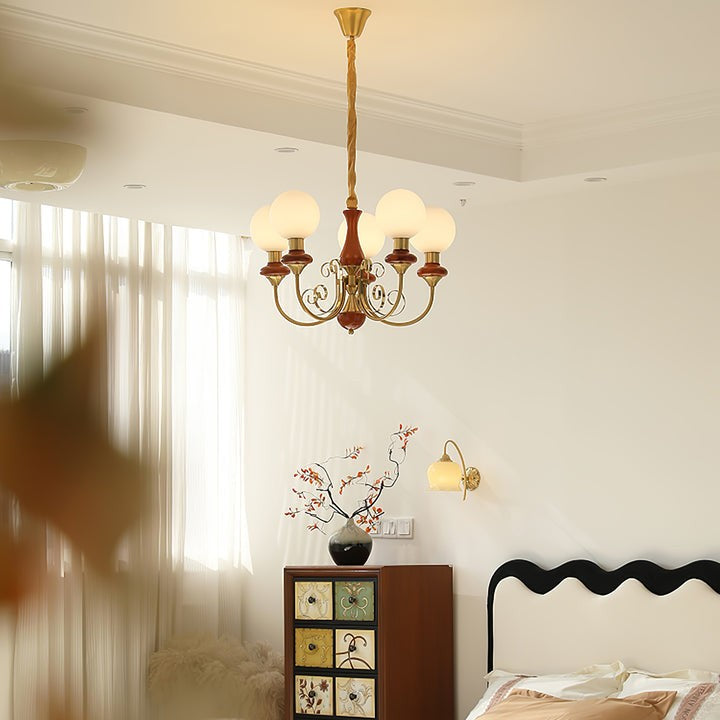 Green Onyx-Style Multi-Light Ceiling Chandelier