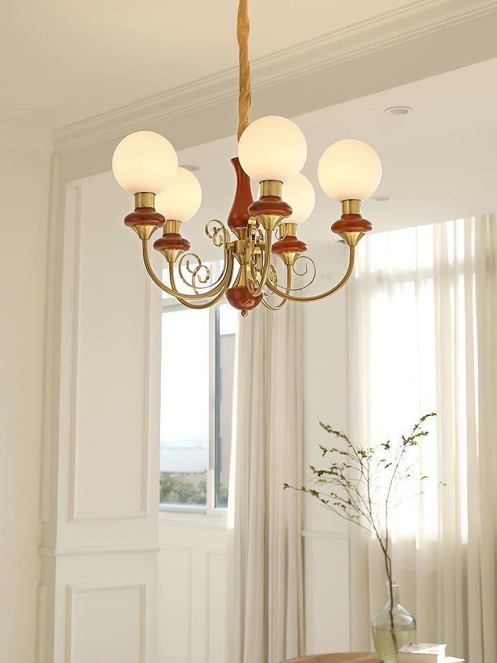 Green Onyx-Style Multi-Light Ceiling Chandelier