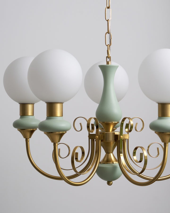 Green Onyx-Style Multi-Light Ceiling Chandelier