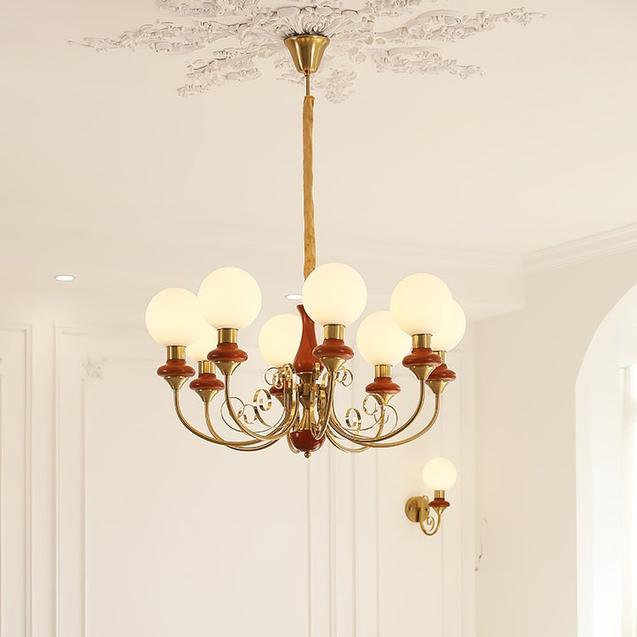 Green Onyx-Style Multi-Light Ceiling Chandelier