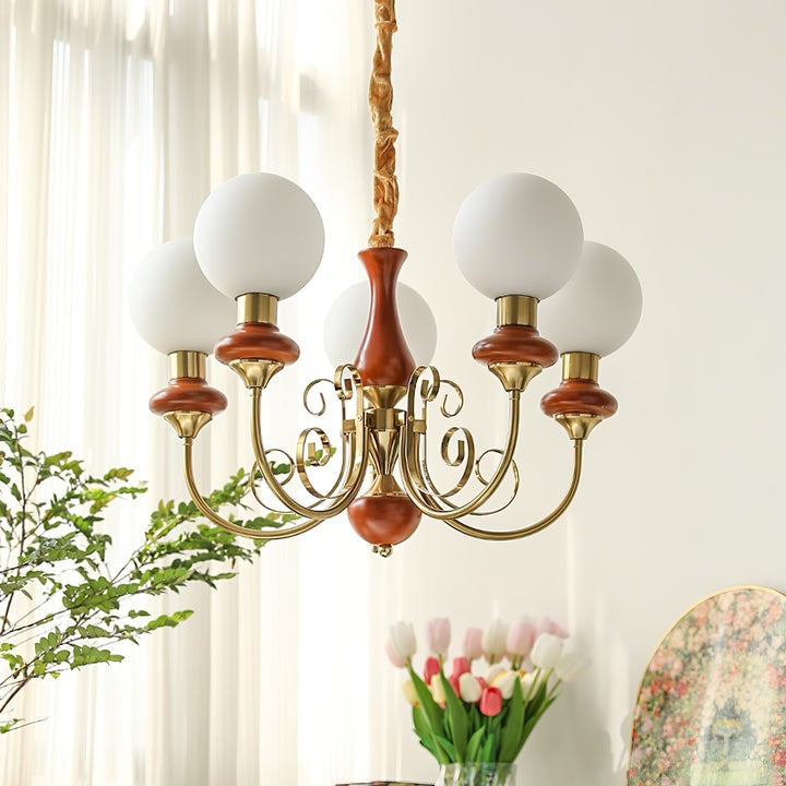 Green Onyx-Style Multi-Light Ceiling Chandelier