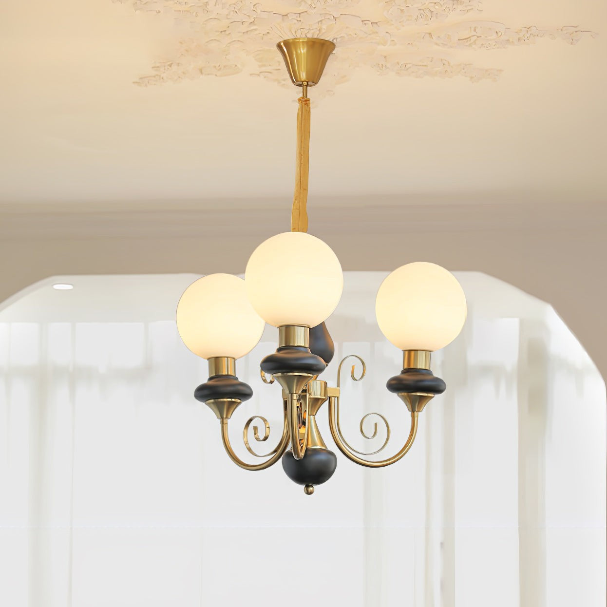 Green Onyx-Style Multi-Light Ceiling Chandelier