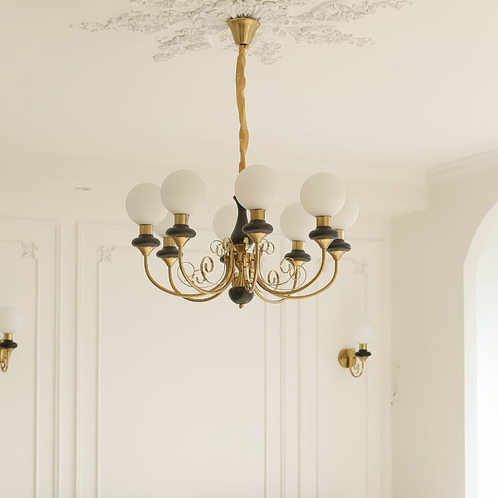 Green Onyx-Style Multi-Light Ceiling Chandelier