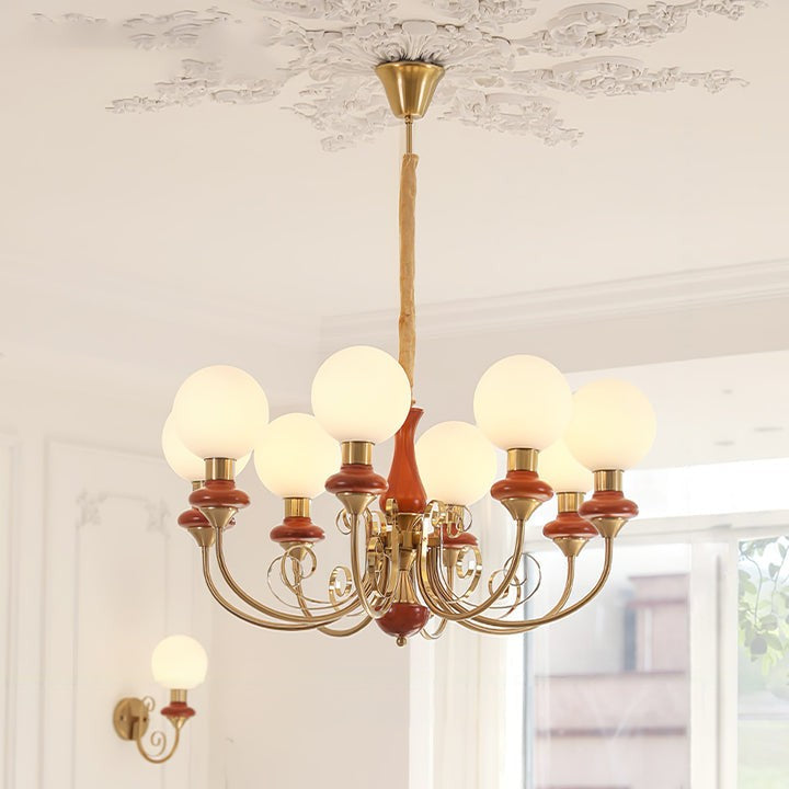 Green Onyx-Style Multi-Light Ceiling Chandelier