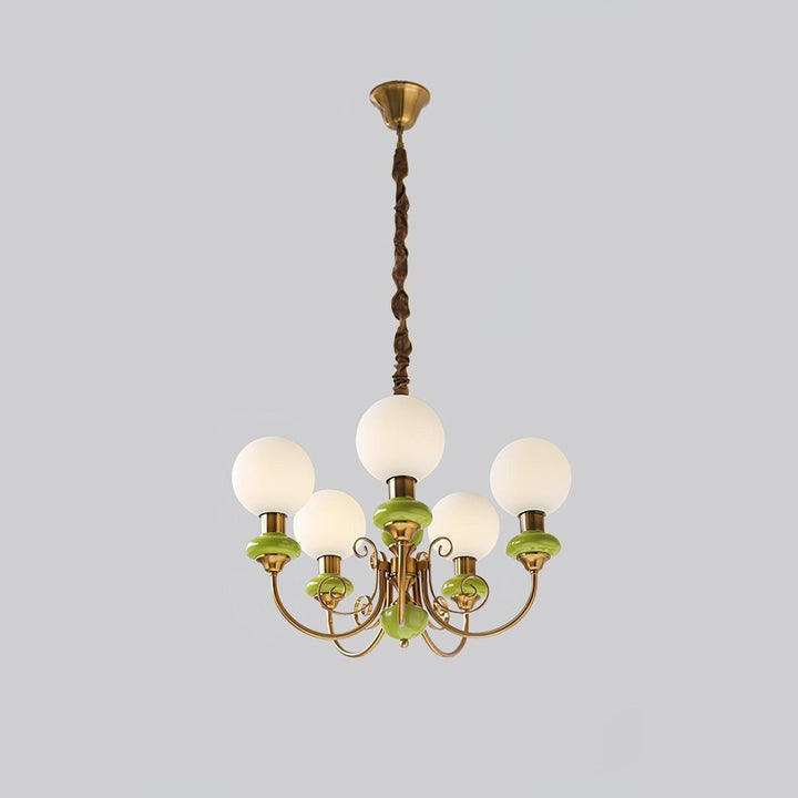 Green Onyx-Style Multi-Light Ceiling Chandelier