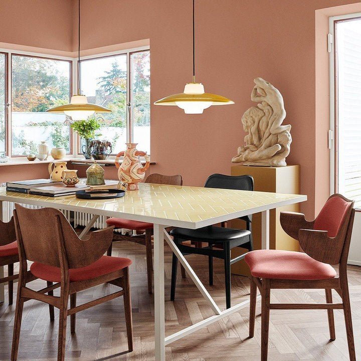 Grooved Opal Glass Shade Pendant Light