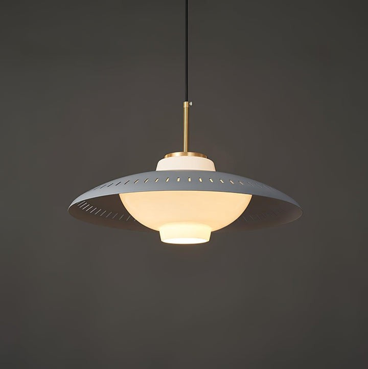Grooved Opal Glass Shade Pendant Light