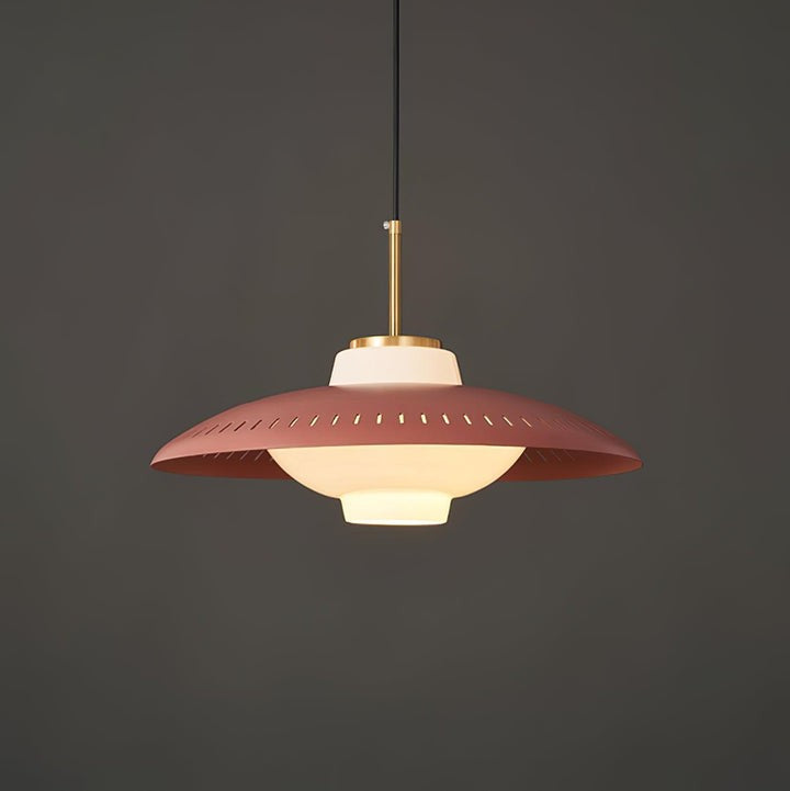 Grooved Opal Glass Shade Pendant Light