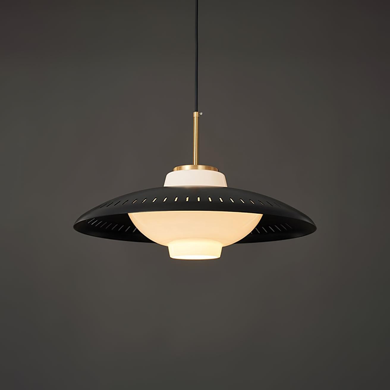 Grooved Opal Glass Shade Pendant Light