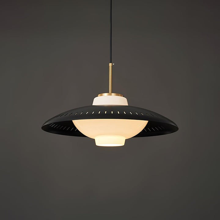 Grooved Opal Glass Shade Pendant Light