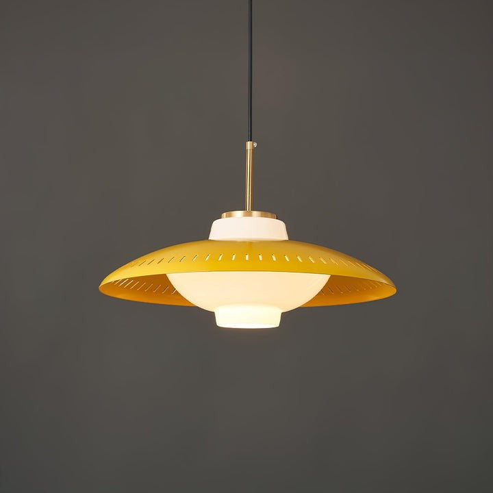 Grooved Opal Glass Shade Pendant Light