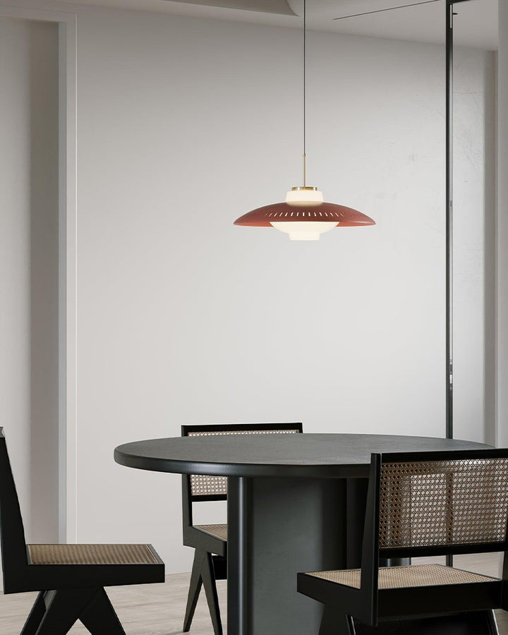Grooved Opal Glass Shade Pendant Light