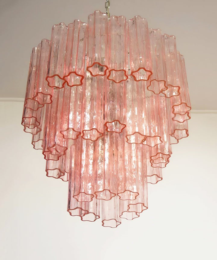 Handcrafted Pink Murano Glass Ceiling Chandelier
