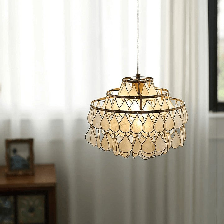 Handcrafted Shell Teardrop Chandelier