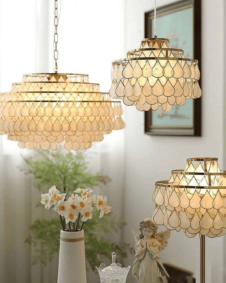 Handcrafted Shell Teardrop Chandelier
