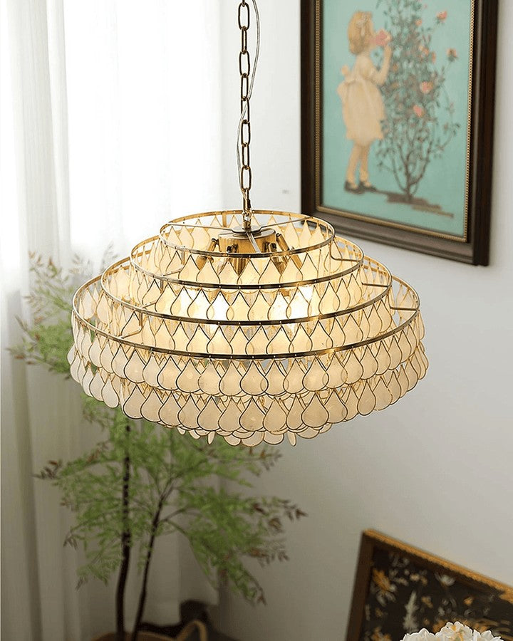Handcrafted Shell Teardrop Chandelier