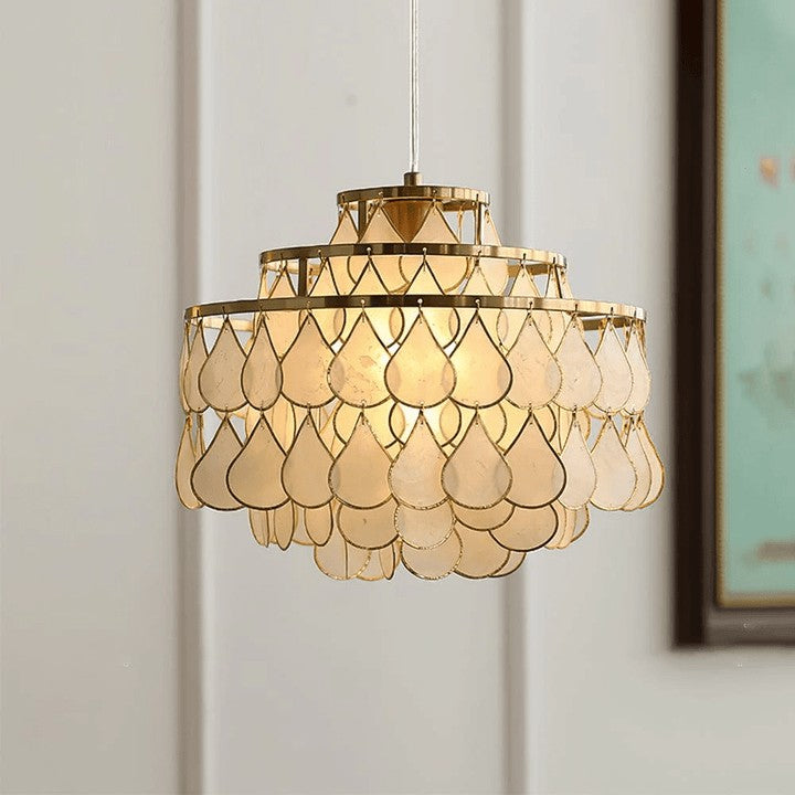 Handcrafted Shell Teardrop Chandelier