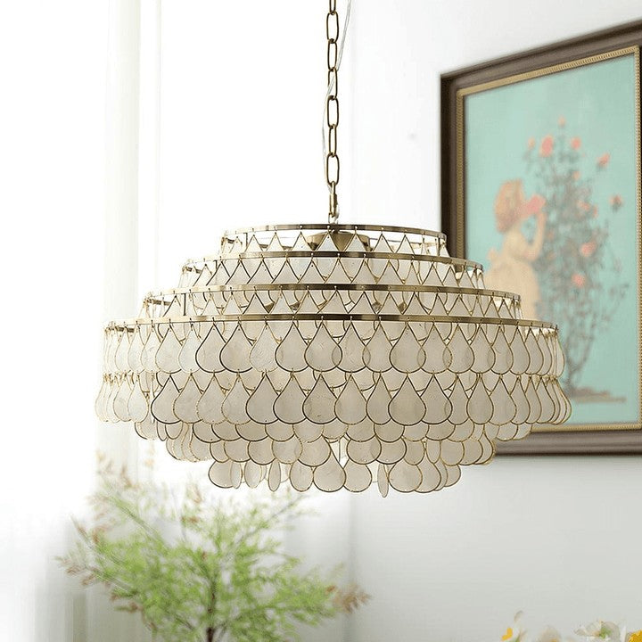 Handcrafted Shell Teardrop Chandelier