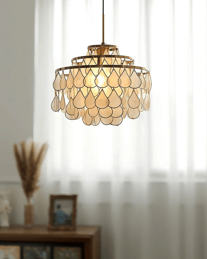 Handcrafted Shell Teardrop Chandelier