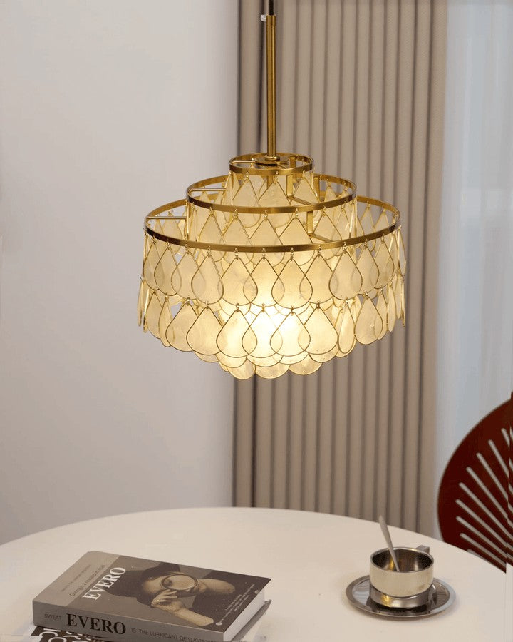 Handcrafted Shell Teardrop Chandelier