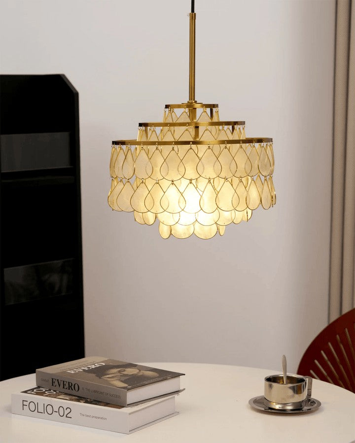 Handcrafted Shell Teardrop Chandelier