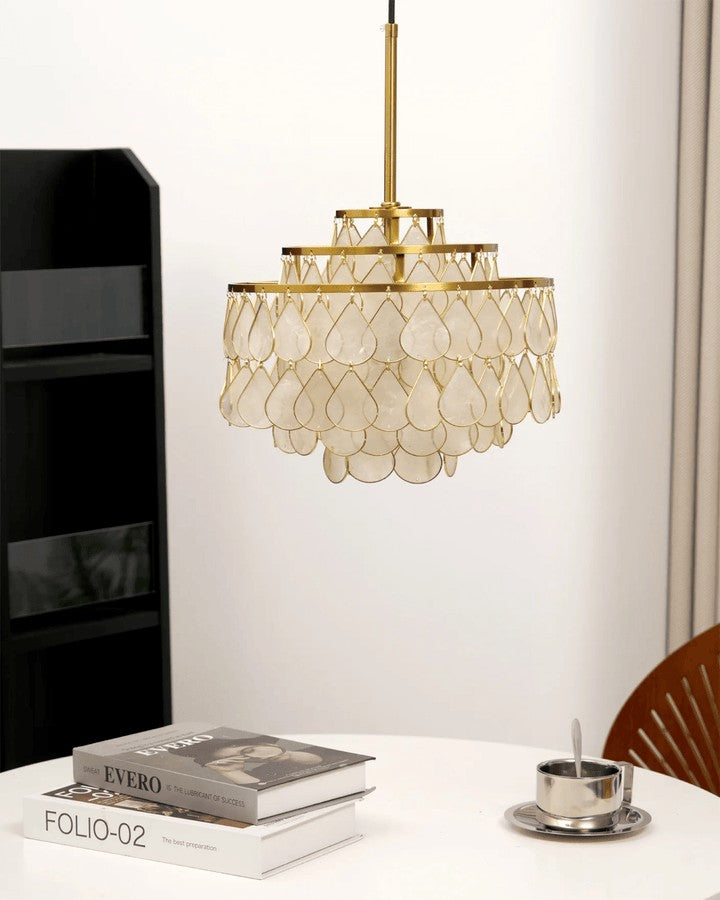 Handcrafted Shell Teardrop Chandelier