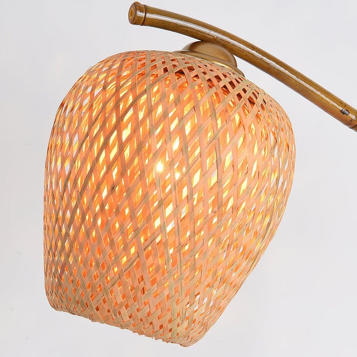 Handwoven Bamboo Zen Table Lamp with Marble Base