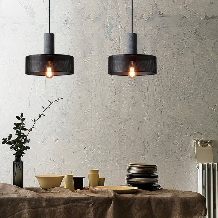 Industrial Cement Mesh Pendant Light