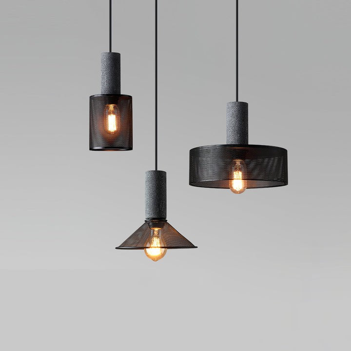 Industrial Cement Mesh Pendant Light