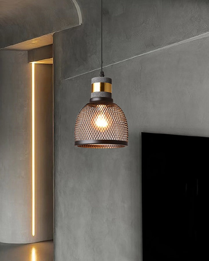 Industrial Cement Mesh Pendant Light