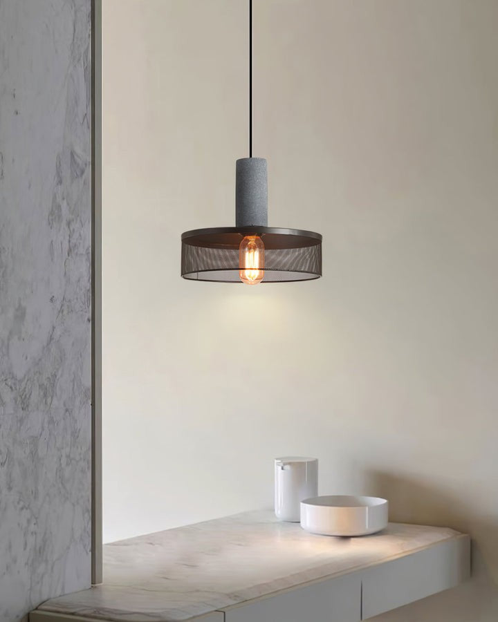 Industrial Cement Mesh Pendant Light