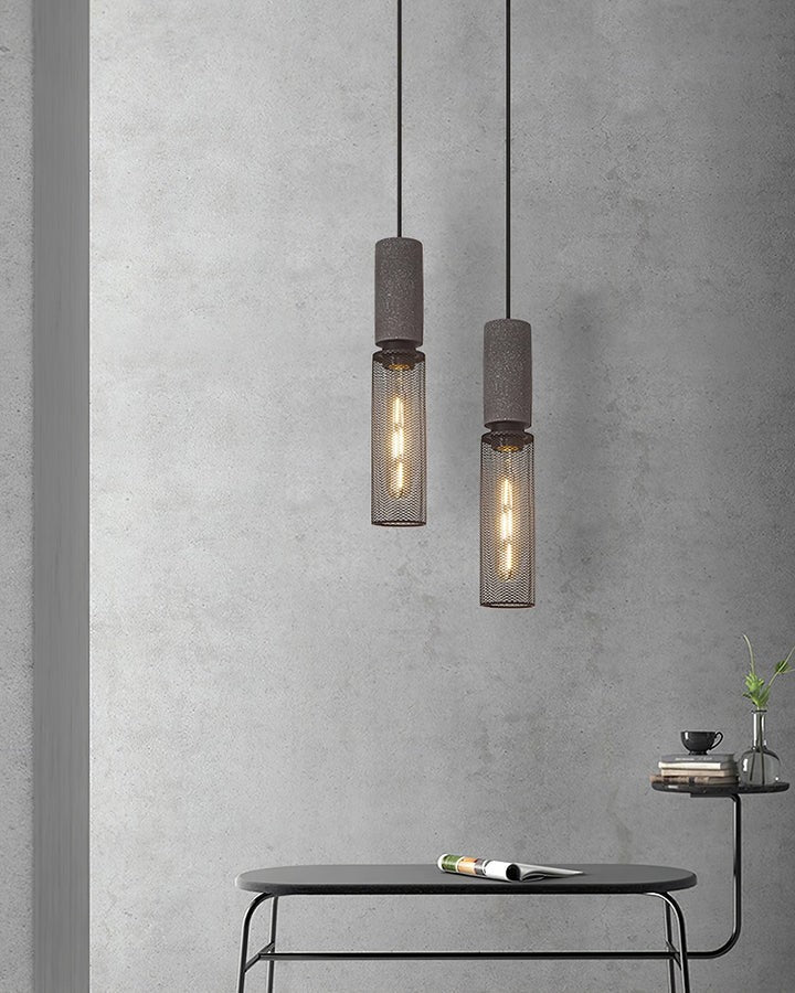Industrial Cement Mesh Pendant Light