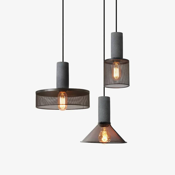 Industrial Cement Mesh Pendant Light