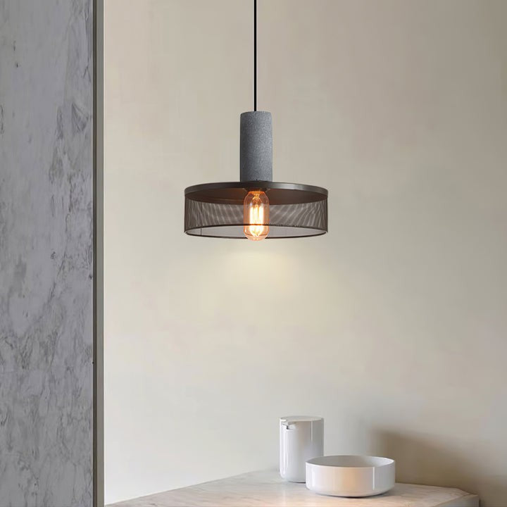 Industrial Cement Mesh Pendant Light