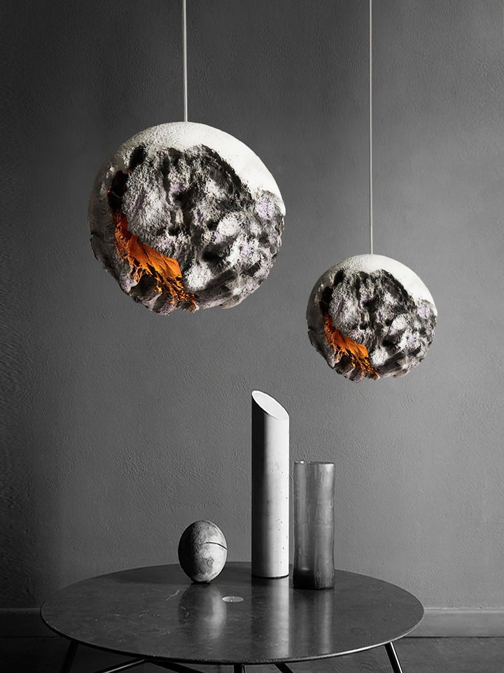 Irregular Planet Pendant Light – Modern Resin Ceiling Lamp