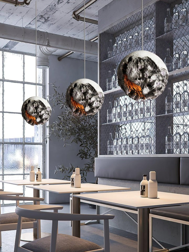 Irregular Planet Pendant Light – Modern Resin Ceiling Lamp