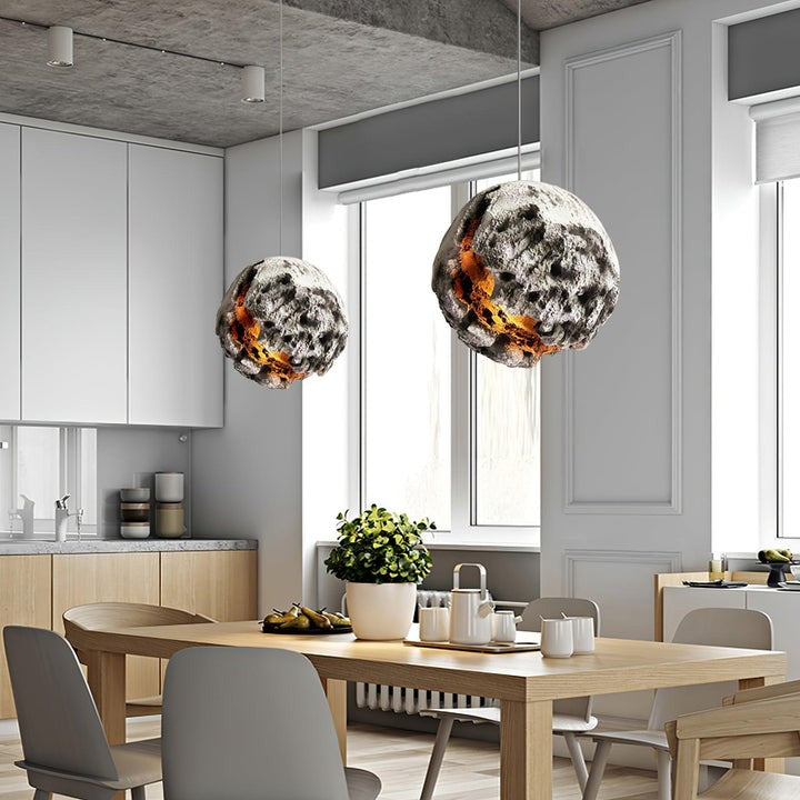 Irregular Planet Pendant Light – Modern Resin Ceiling Lamp